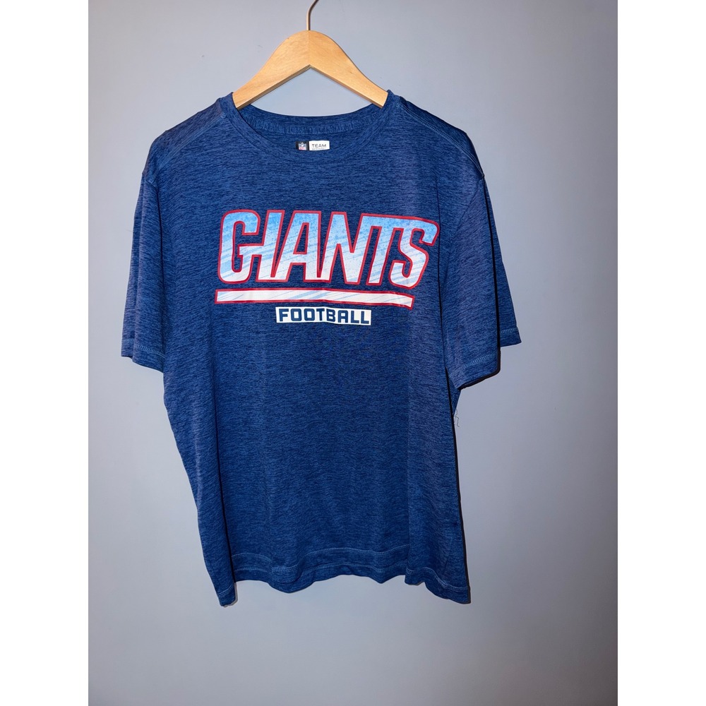 NFL Team Apparel New York Giants Blue Heather TX3‎ Cool Football T-Shirt Mens L